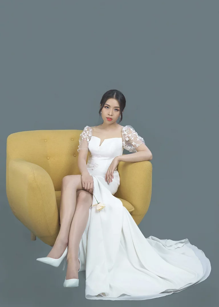 áo cưới đơn giản khi chụp ảnh cưới Hàn quốc